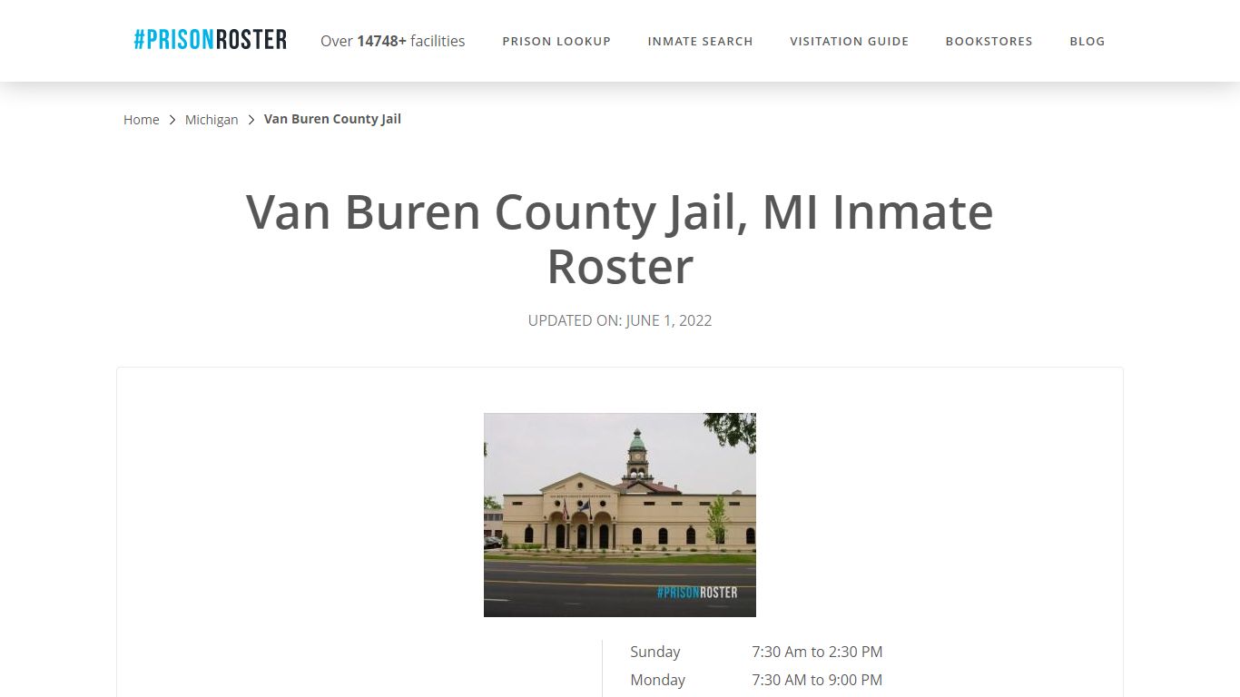 Van Buren County Jail, MI Inmate Roster